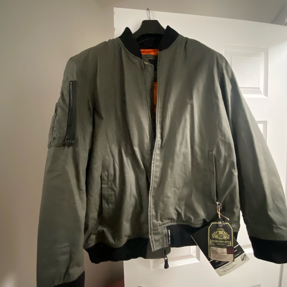 Men's Olive Green Bomber Jacket - Performance Flight Style